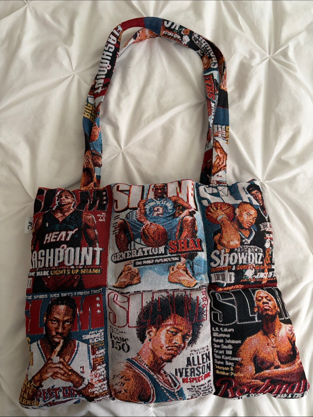 Vintage Sports Magazine Patchwork Tote Bag in Multi-Color